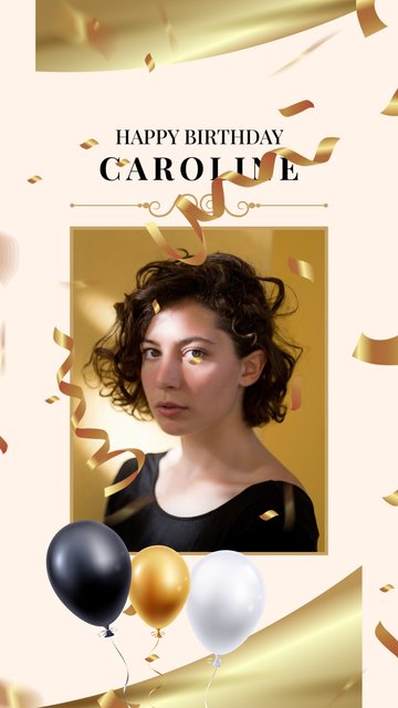 Golden Confetti – Plantillas de cumpleaños para historias de Instagram
