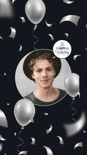 Silver Balloons – Modelos de aniversário para stories do Instagram