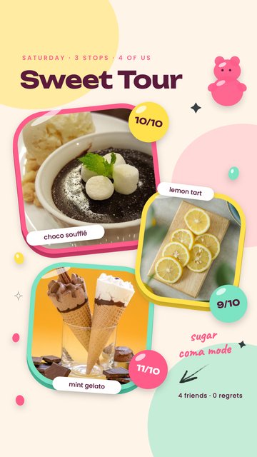 Dessert Tour – Food Instagram story templates