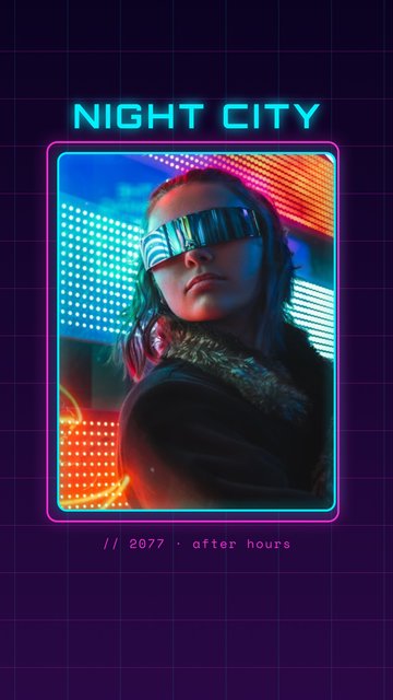 Neon City – Modelos de divertidos para stories do Instagram