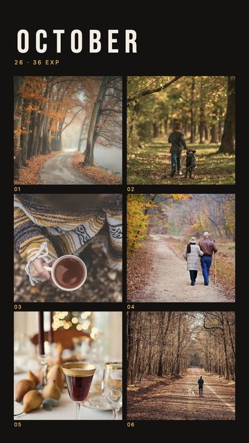 October · Contact Sheet – Monatsrückblick: Instagram-Story-Vorlagen