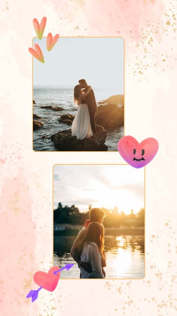 Pembe Kalpler – Aşk Instagram story şablonları