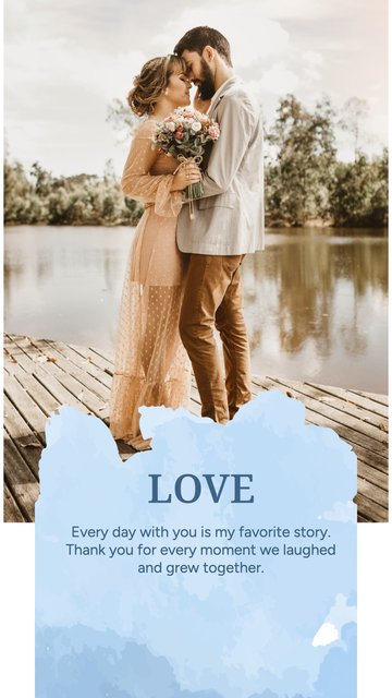 Blue Watercolor Love – Modèles de stories Instagram : amour