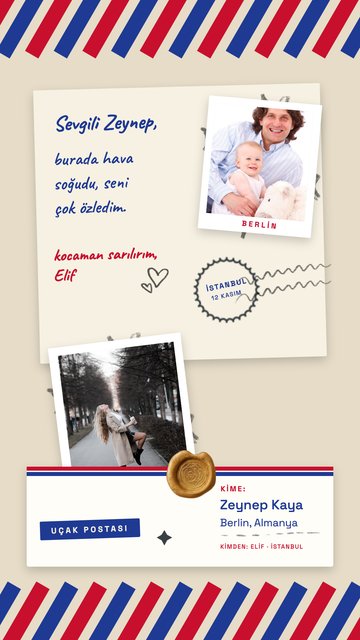 Uçak Postası – Arkadaş & Aile Instagram story şablonları